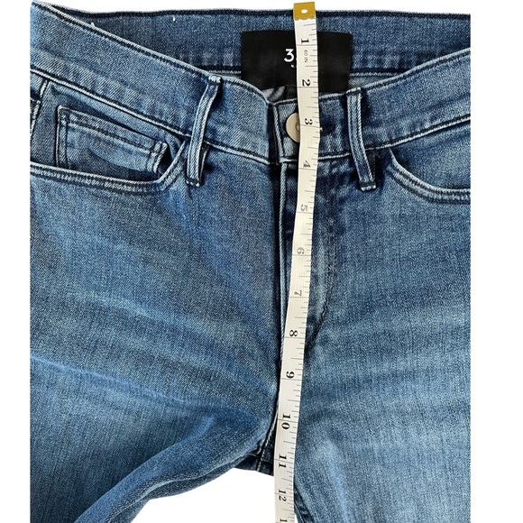 3x1 NYC Mid Rise Straight Leg Cropped Jeans Blue Wash Stretch - Size 25 - Picture 9 of 16